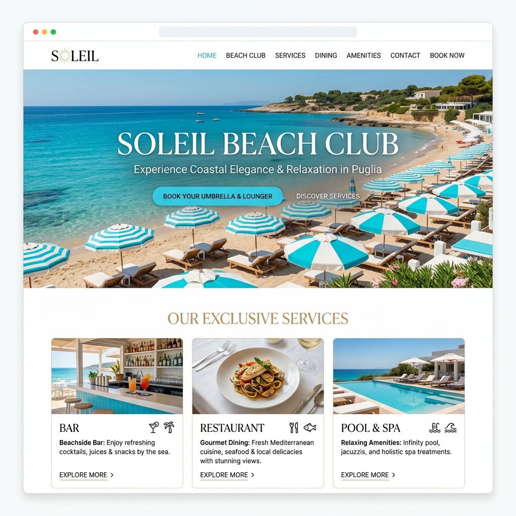 Siti web per stabilimenti balneari — SitiWebPU Pesaro Urbino